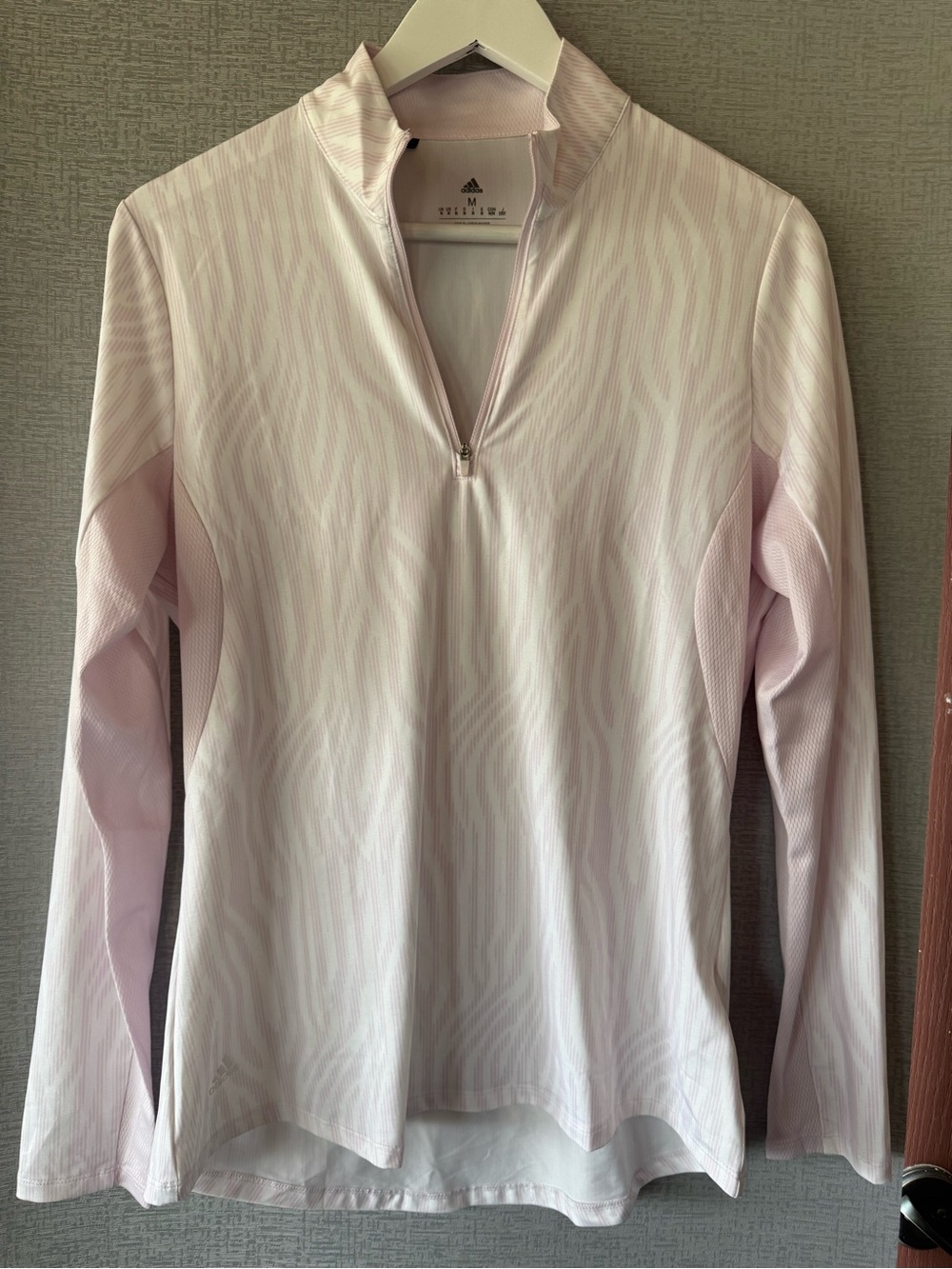 adidas Pale Pink Zip-Front Athletic Top